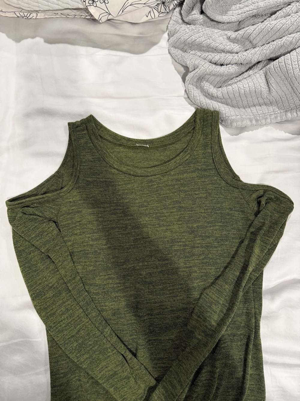 Women’s Olive Green Cold Shoulder Top